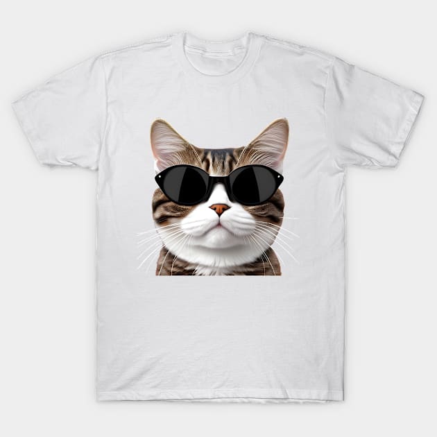 Funny Cat, Cat With Sunglass T-Shirt by Salasala